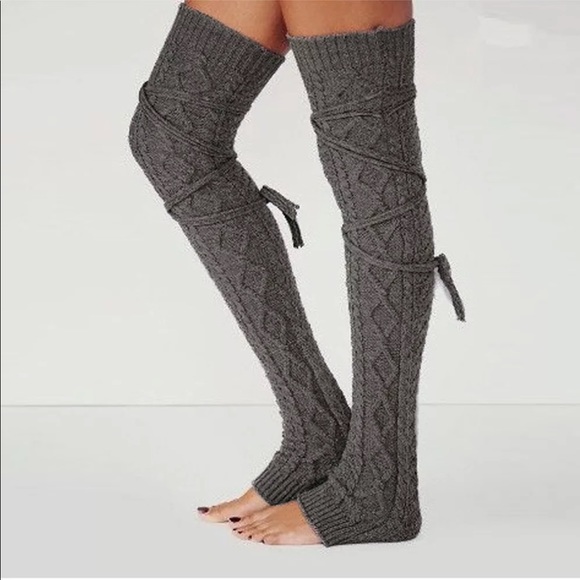 long leg warmers thigh high stocking boot socks - Picture 3 of 6